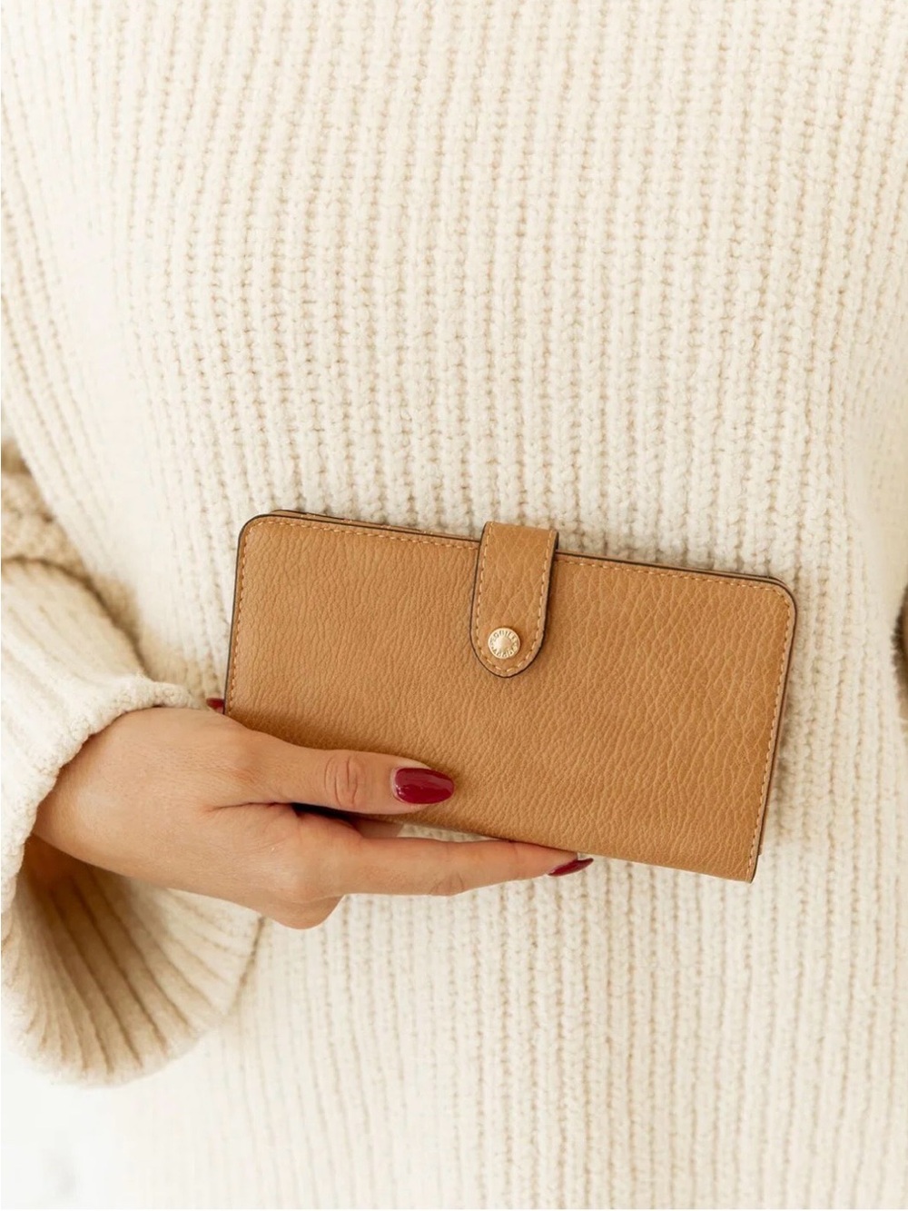 Poppy & Peonies Camel Go Anywhere Wallet Clutch - Women Bags